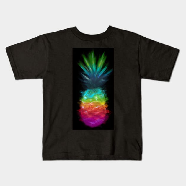 Rainbow Pineapple Kids T-Shirt by maxcode